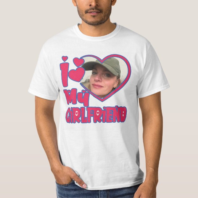 T-shirt J'aime ma petite amie Personnalisée Chemise (Devant)