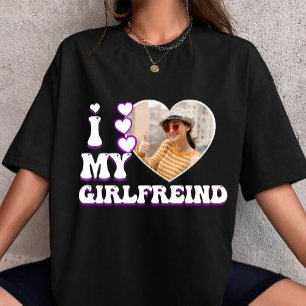 T-shirt j'aime ma petite amie personnaliser votre propre p