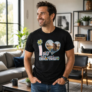 T-shirt J'aime ma petite amie Photo personnalisé