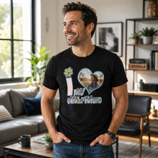 T-shirt J'aime ma petite amie Photo personnalisé