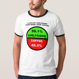 T-shirt J'aime ma petite amie plus que le café, drôle