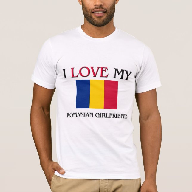T-shirt J'aime ma petite amie roumaine (Devant)