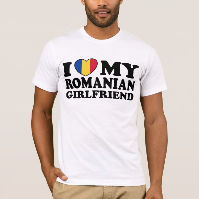 T-shirt J'aime ma petite amie roumaine (Devant)