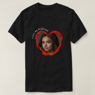 T-shirt J'aime ma petite amie tendance Cœur rouge Photo pe