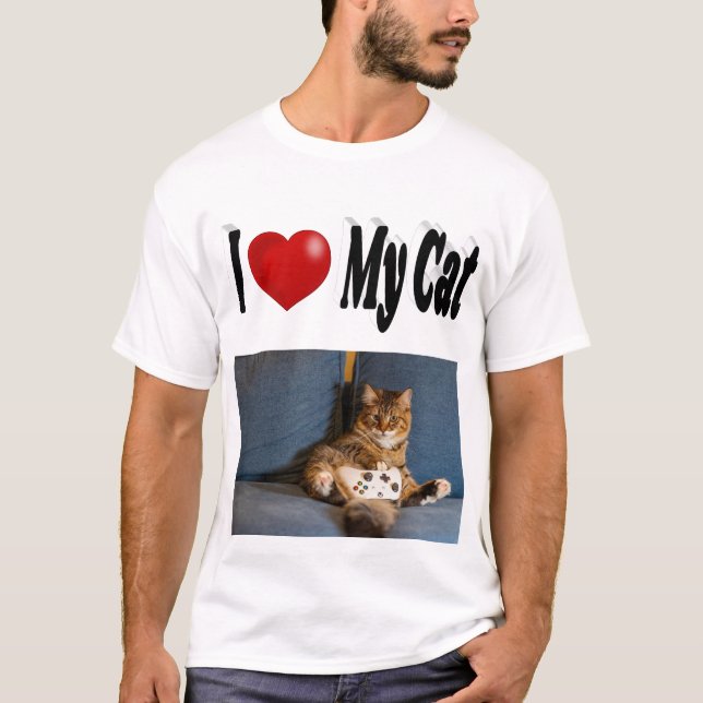 T-shirt J'aime ma photo de chat (Devant)
