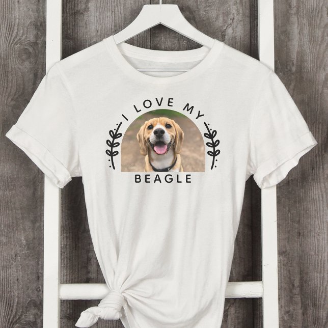 T-shirt J'aime ma photo de chien Beagle (Créateur téléchargé)