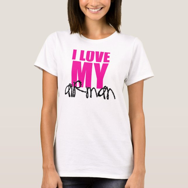 T-shirt J'aime ma pièce en t d'aviateur (Devant)