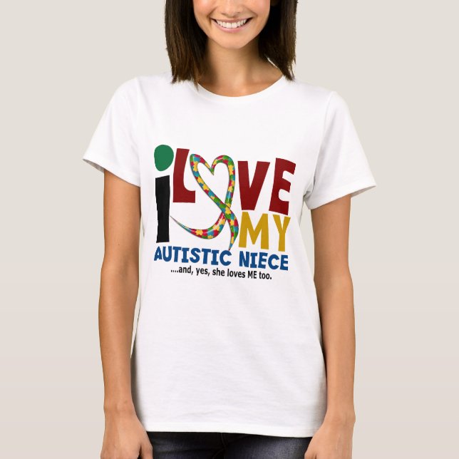 T-shirt J'aime ma SENSIBILISATION SUR L'AUTISME autiste de (Devant)