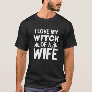 T-shirt J'Aime Ma Sorcière D'Une Femme Couples Costumes