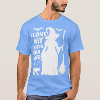 T-shirt J'Aime Ma Sorcière D'Une Femme Halloween