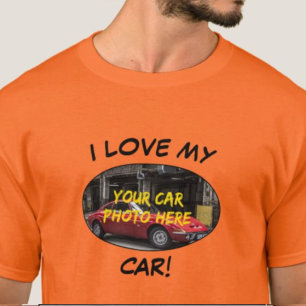 T-shirt J'Aime Ma Voiture ! Ajouter votre photo voiture, m