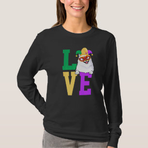 T-shirt J'Aime Mardi Gras American Eskimo Chien Matching F