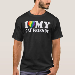 T-shirt J'aime mes amis gays, je suis une personnalité tra