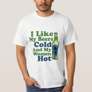 T-shirt J'Aime Mes Bières Froides Et Mes Femmes Chaudes