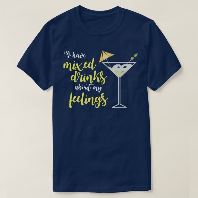 T-shirt J'aime mes boissons comme j'aime mes métaphores Mi (Design devant)