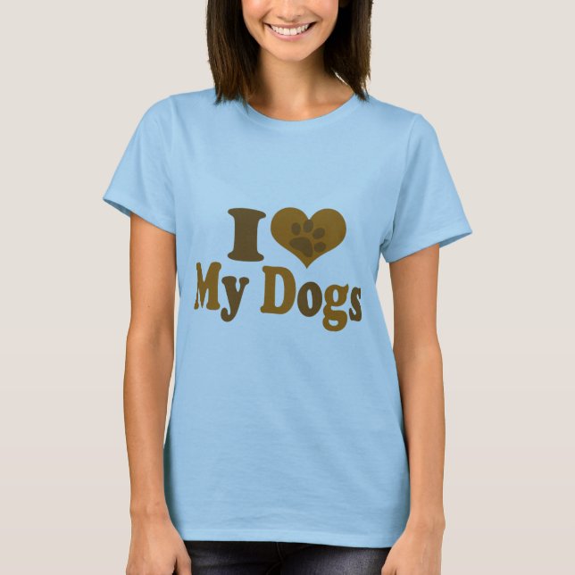 T-shirt J'aime mes chiens (Devant)
