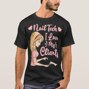 T-shirt J'Aime Mes Clients Cute Nail Tech Woman Nail Studi