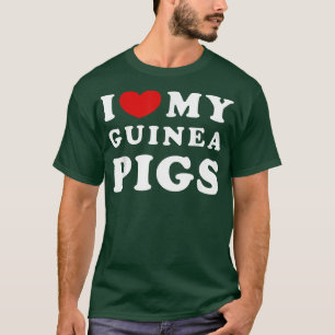T-shirt J'Aime Mes Cochons De Guinée, J'Aime Mes Coeurs De