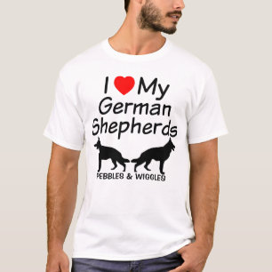 T-shirt J'Aime Mes DEUX Bergers Allemands