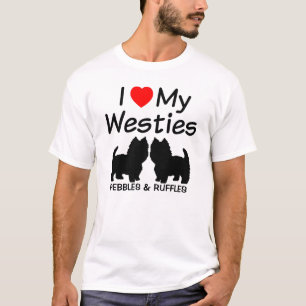 T-shirt J'Aime Mes Deux Chiens Westie