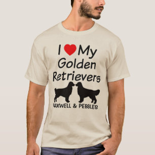 T-shirt J'Aime Mes Deux Récupérateurs D'Or