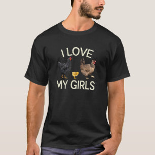 T-shirt J'aime mes filles Poule Paysanne Ferme de jardin M