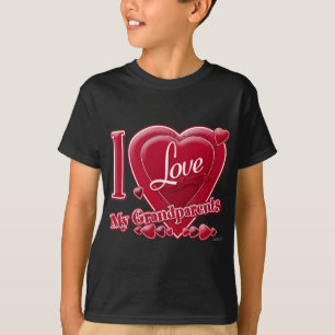 T-shirt J'aime mes grands-parents coeur rouge