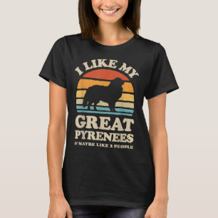 T-shirt J'Aime Mes Grands Pyrénées Pyrénées Chien De Monta
