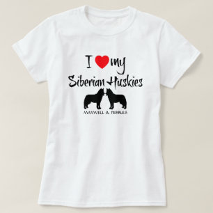 T-shirt J'Aime Mes Huskies Sibériens