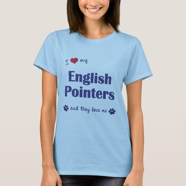 T-shirt J'aime mes indicateurs anglais (les chiens (Devant)