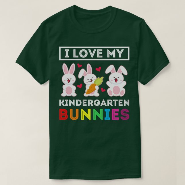 T-shirt J'Aime Mes lapins de jardin d'enfants Enseignant B (Design devant)