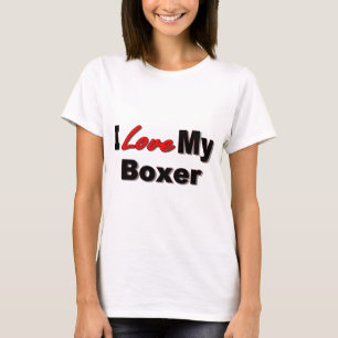 T-shirt J'aime mes marchandises de chien de boxeur