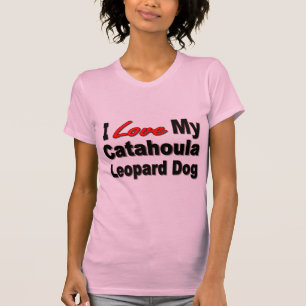T-shirt J'aime mes marchandises de chien de léopard de