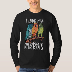 T-shirt J'Aime Mes Perroquets Mignonnes Animaux De Compagn
