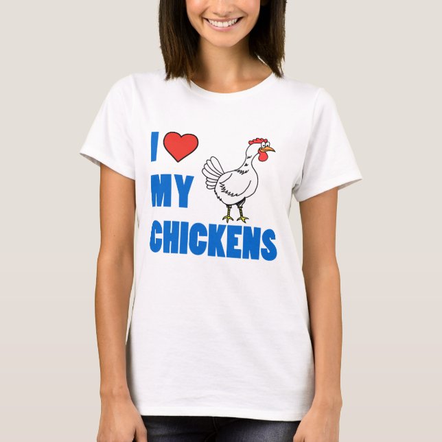 T-shirt J'aime mes poules (Devant)