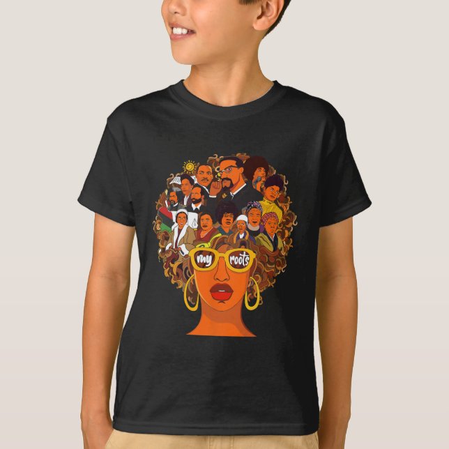 T-shirt J'Aime Mes Racines Retour Puissant Mois De L'Histo (Devant)