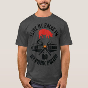 T-shirt J'Aime Mes Racks Big My Butbed BBQ Pig Pork