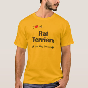 T-shirt J'aime mes Rats terriers (les chiens multiples)