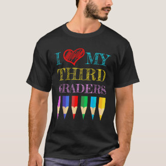 T-shirt J'Aime Mes Troisième Graders Mignonne T Chemise Po