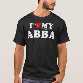 T-shirt J'aime mon Abba avec le coeur rouge cadeau pour le