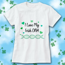 T-shirt J'aime mon ADN irlandais trèfle