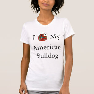 T-shirt J'Aime Mon American Bulldog Birds Voler