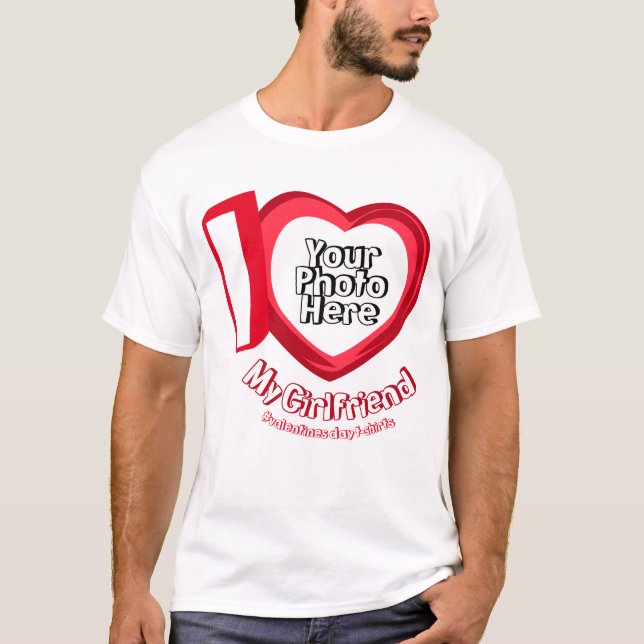 T-shirt J'aime Mon ami Coeur Photo Valentines rouge (Devant)