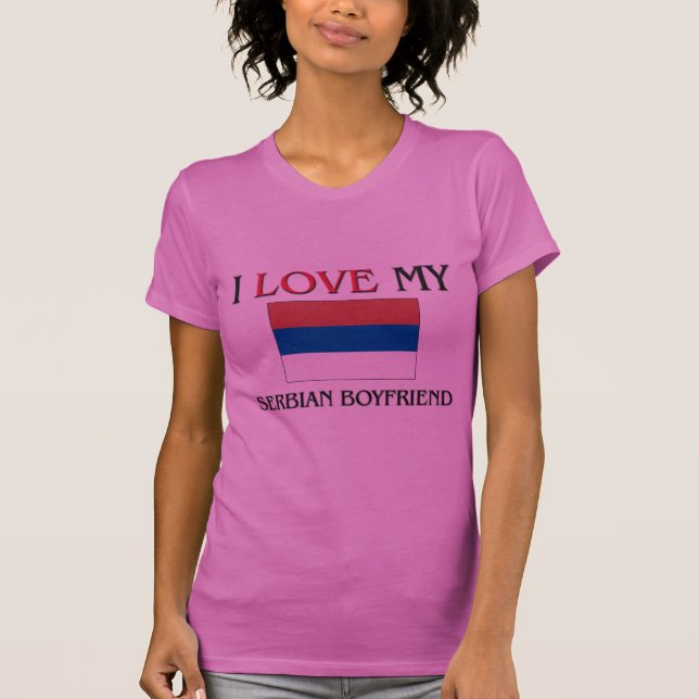 T-shirt J'aime mon ami serbe (Devant)