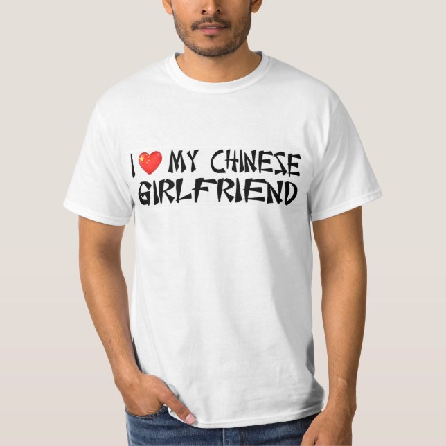 T-shirt J'aime mon amie chinoise (Devant)