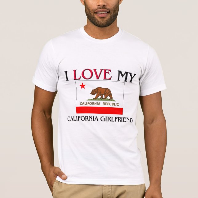 T-shirt J'aime mon amie de la Californie (Devant)