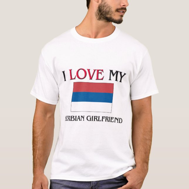 T-shirt J'aime mon amie serbe (Devant)