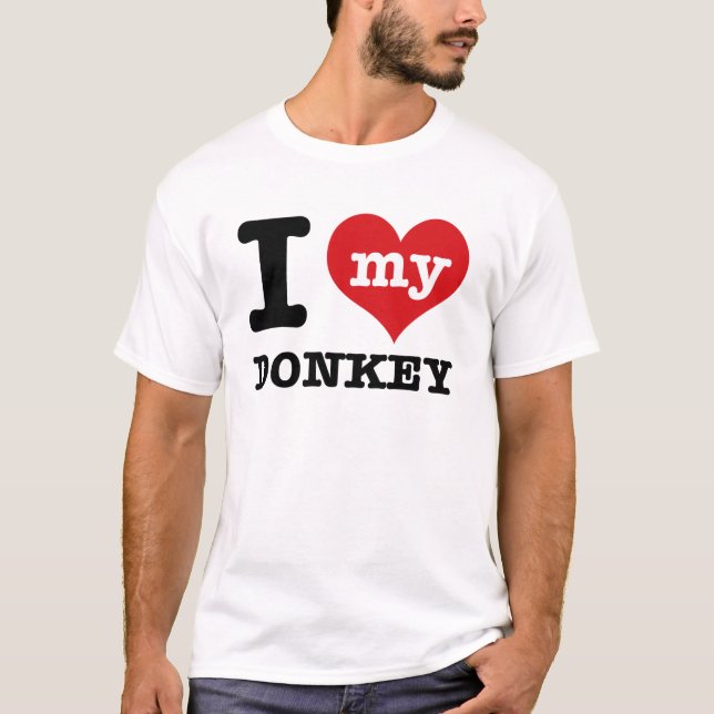 T-shirt J'aime mon âne (Devant)