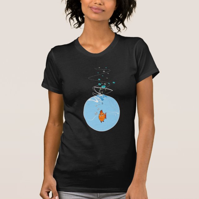 T-shirt J'aime mon animal de compagnie Poisson dans un sac (Devant)