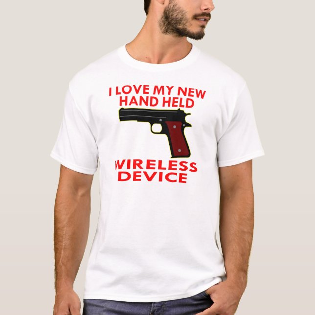 T-shirt J'Aime Mon Appareil Sans Fil À Main Nouvelle (Devant)
